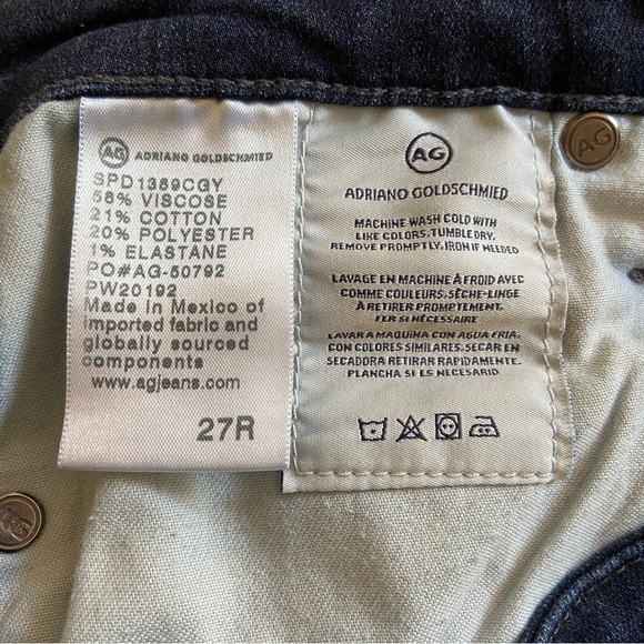 AG Adriano Goldschmied Legging Ankle Super Skinny Ankle Dark Wash Jeans 27R EUC - Picture 10 of 12